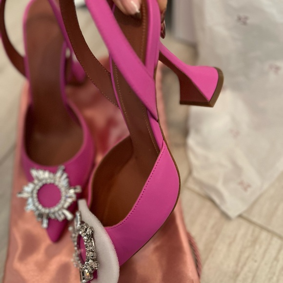 Amina Muaddi Begum Sling Nappa Pink 38.5 - Picture 10 of 12